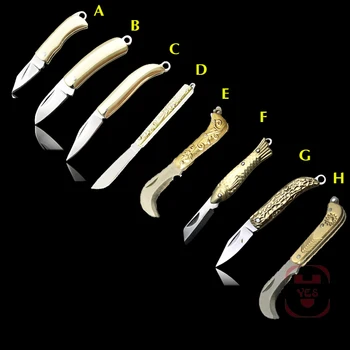 

NEW Arrivals Brass Mini Pocket Folding Knife CS GO Portable Outdoor CampingTactical Rescue EDC Tools 8 Style Hunting Knives