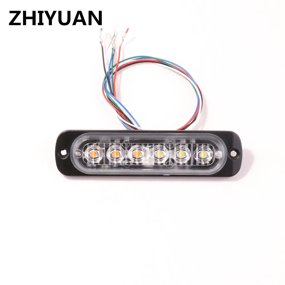 Luz estroboscópica de seguridad para coche, lámpara de señal de emergencia de policía de 12V, 6W
