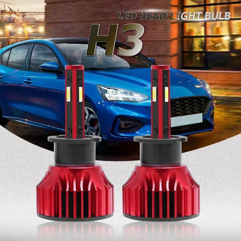 1 пара H1 H3 H4 H7 H11 9005 9007 светодиодный фар автомобиля лампы 6500K 56W 4800LM авто фары лампы EMC