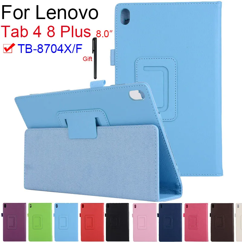 Чехол для lenovo tab 4 8 Plus чехол книжка TB 8704 из искусственной кожи с зернистой фактурой