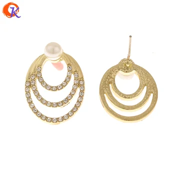 

Cordial Design 50Pcs 16*22MM Jewelry Accessories/Rhinestone Earrings Stud/Hand Made/DIY Making/Imitation Pearl/Earring Findings