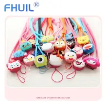 Шнурок для телефона, мультяшный милый ремешок на шею, сумка-слинг для телефона, силиконовый шнурок, кавайный ремешок на запястье для ключа, id карты, подвесная веревка