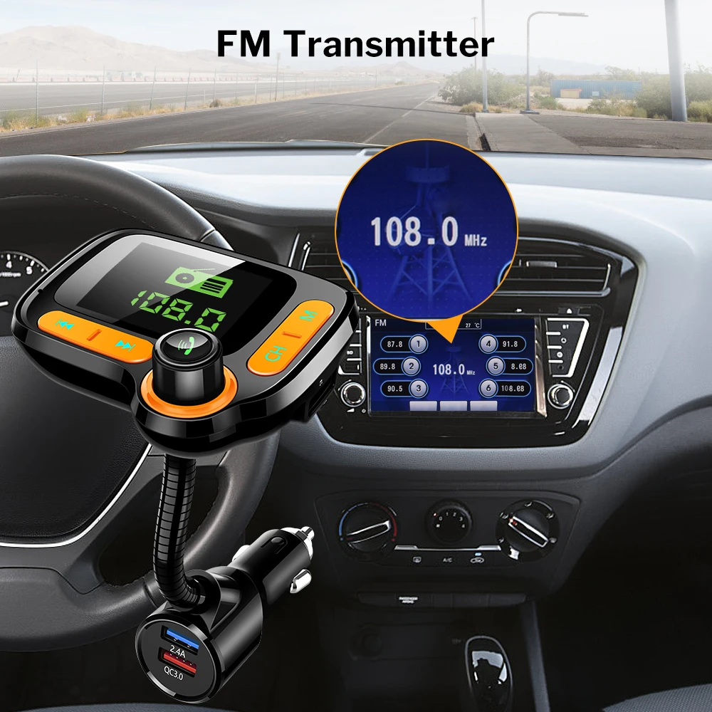 Car Bluetooth FM Transmitter Multifunction car Mp3 Player4