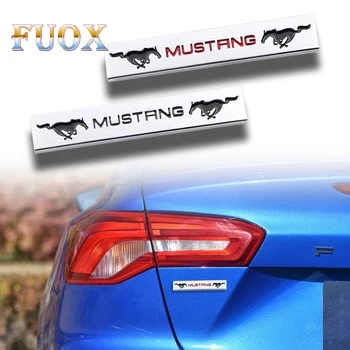 

2PCS Fashion Car Accessories 3D Car Sticker Metal Aluminum Car Badge For Ford Mustang GT500 SVT Shelby Fender Badge Car Styling