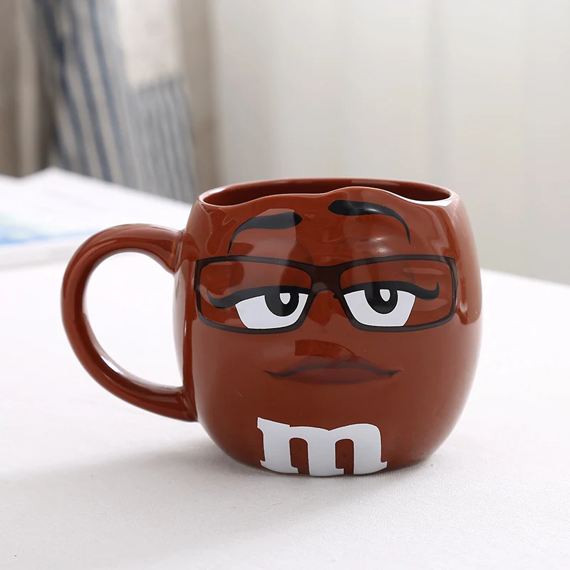 Коричневый M& M's MM Beans питьевые чашки Кружка для кофе, молока воды чая кружки керамическая посуда цветная Милая глазурь овсяная кружка - Цвет: Коричневый