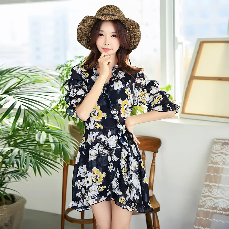 

Large Size Bathing Suit Plus-sized Womenswear Mm Belly Covering Slimming Loose-Fit Split Type Three-piece Set Underwire Push up-