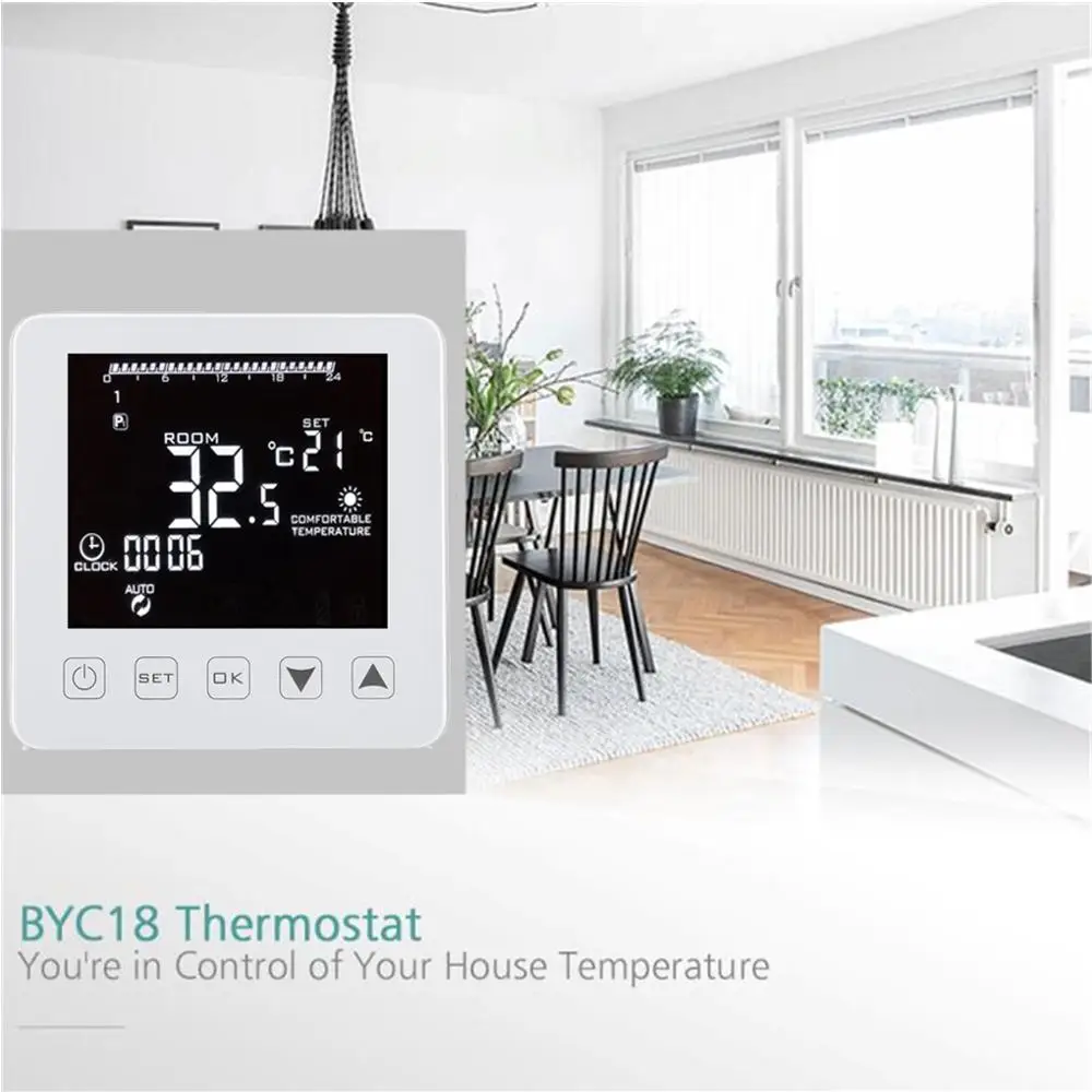 

Programmable Water Floor Heating Thermostat for Underfloor Heating LCD Display Touch Screen Smart Wifi Temperature Controller