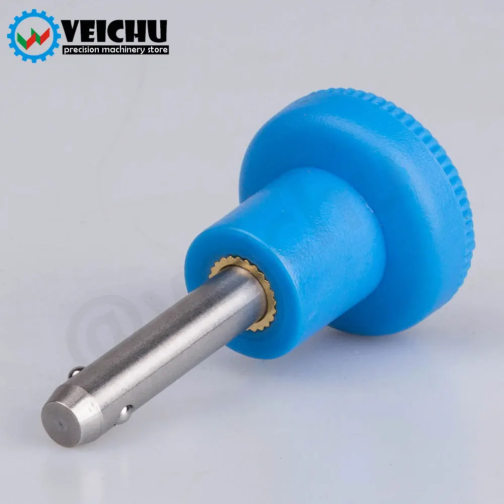 VEICHU 1pcs Plastic Knob Stainless Steel Pin Self-locking Positioning Safety Pins VCN116 Three Colors Handle Ball Lock Pins