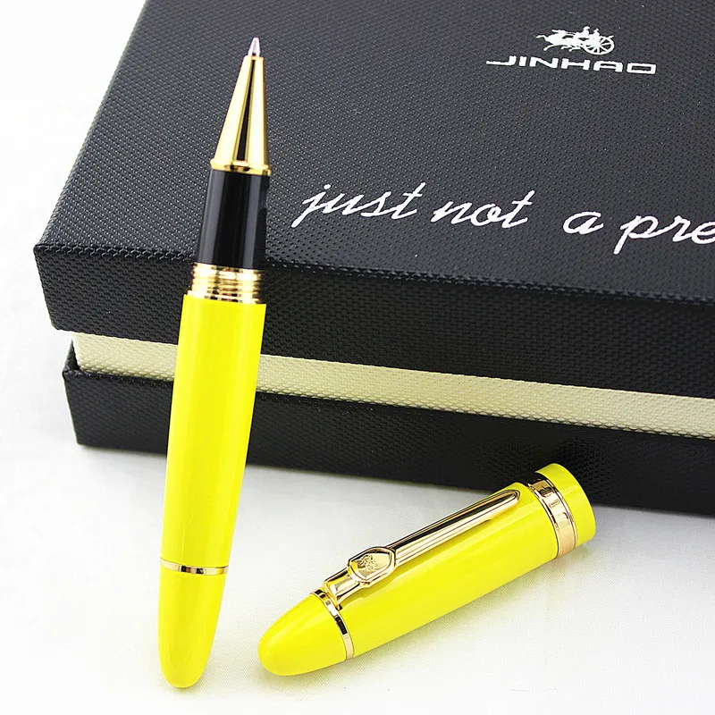 Jinhao X159 - Pluma Estilográfica De Acrílico Negro # 8, Punta Media, Borde Dorado Para Escritura Y Caligrafía Con Convertidor De Tinta De Repuesto