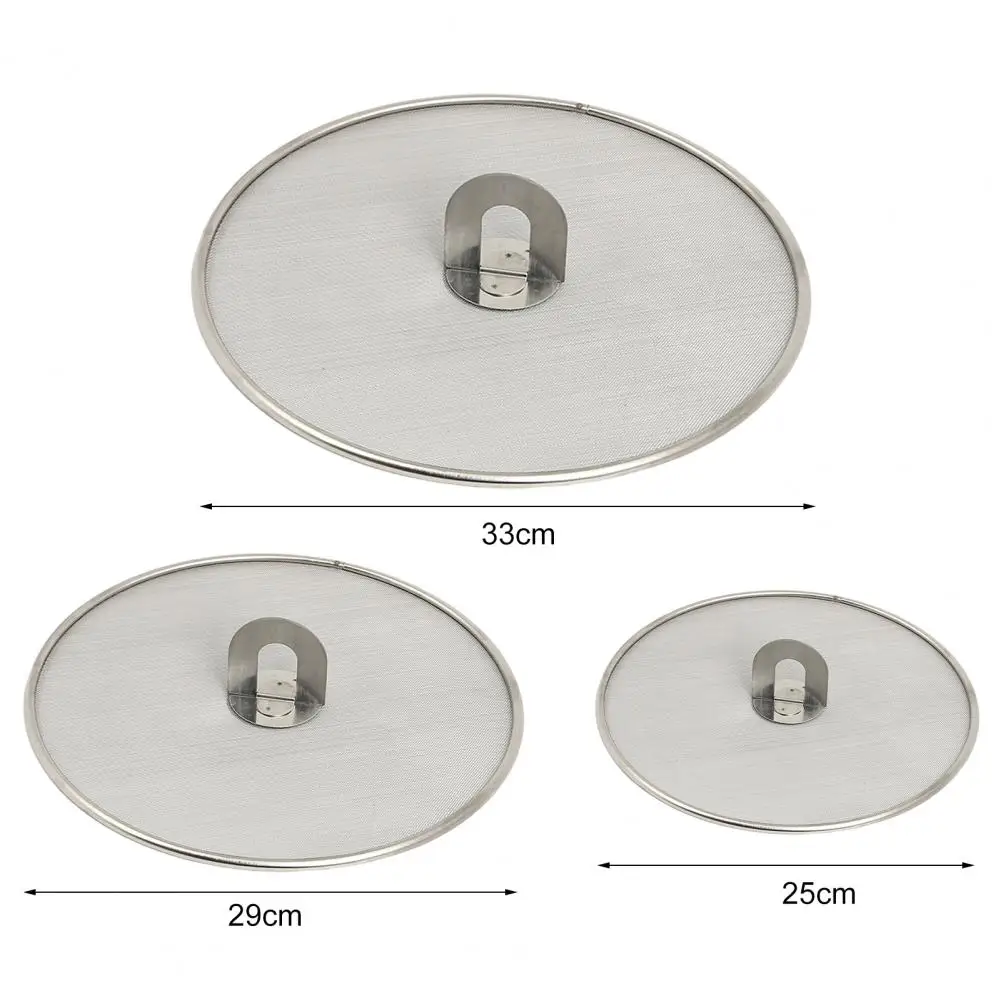Foldable Handle Oil Splatter Screen Anti-slip Stainless Steel Oil Splash Guard Frying Pan Proofing Lid Kitchen Mesh Pot Lid