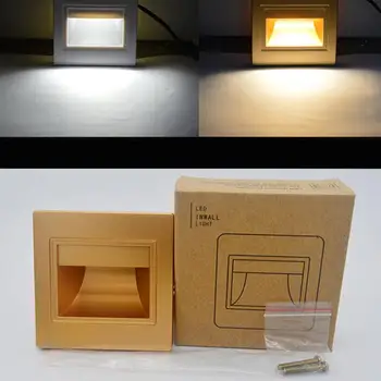 

HiMISS 85-265V 1.5W LED Staircase Wall Lamp Footlight Porch Lights Recessed Led Stair light in step corridor stairway lamp