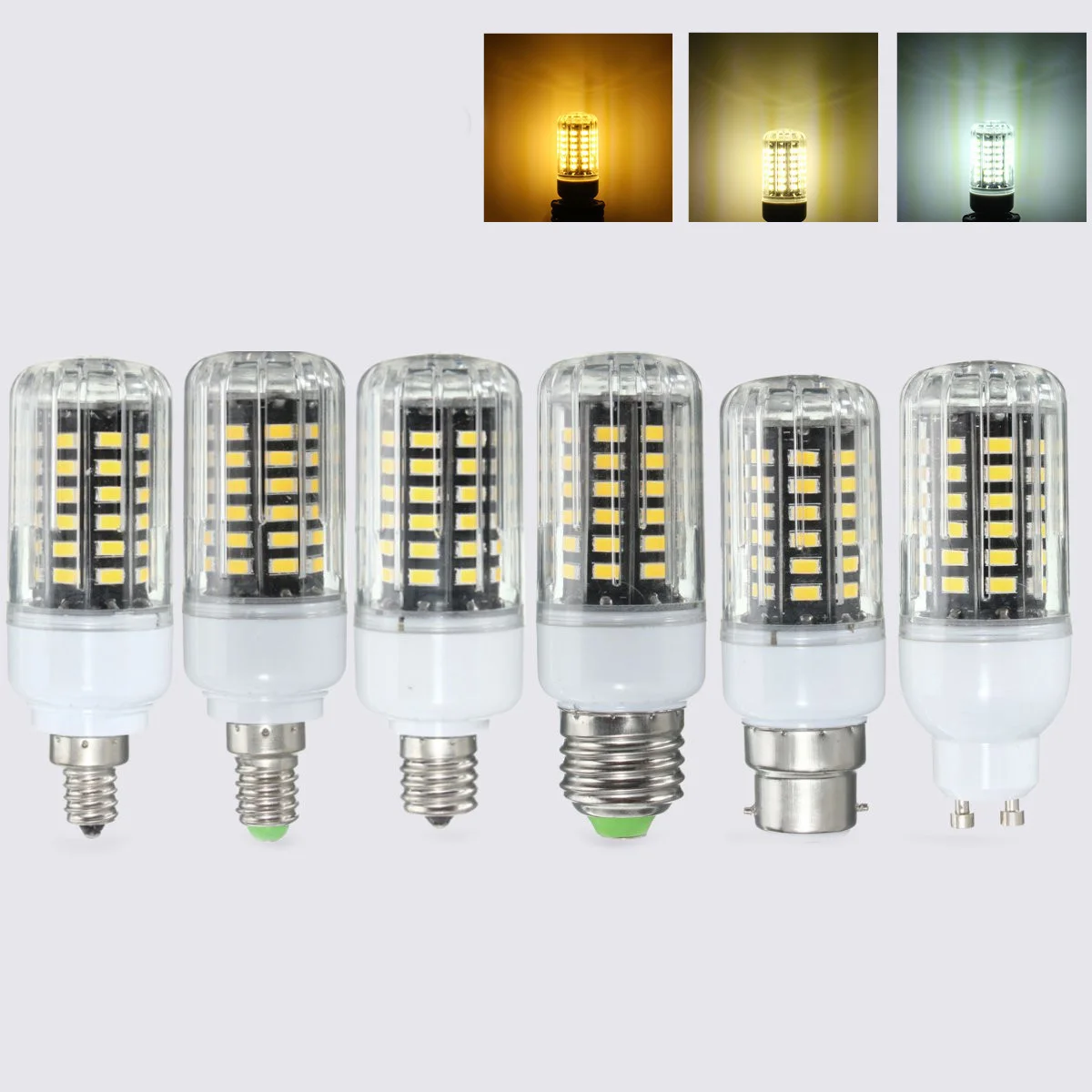 Светильник Светодиодная Лампочка E27 E17 E14 E12 GU10 B22 5 Вт 500LM светодиодный теплый чистый натуральный белый кукурузы лампа AC85-265V