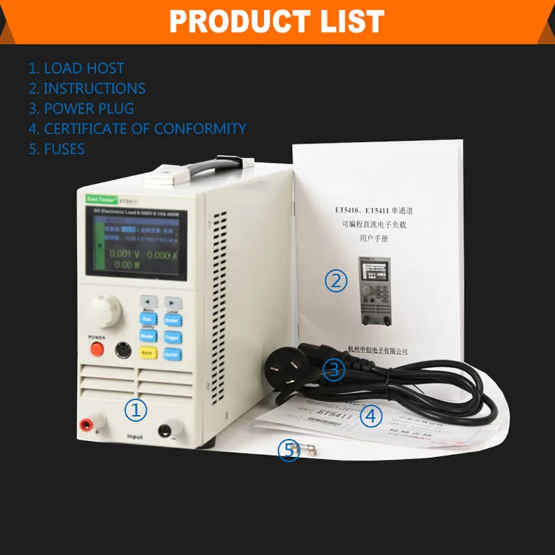 

ET5420 ET5410 Electrical Load 150V 40A/15A 400W Professional Programmable Digital DC Load Electronic Battery Tester Load Meter