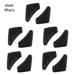 Anti-Slip Silicone Ear Hook Covers for Sports Glasses (5 Pairs) (Black)