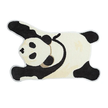 

Panda Shape Soft Carpet Anti-skid Living Room Bedroom Rectangle Water Absorbent Non-slip Foot Pad Dust Proof Decor Accessorie