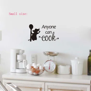 

Kitchen Decor Cooking Mouse Anyone Can Cook Wall Stickers Vinyl Mural Home Decorative For Cook Room Wall Decals