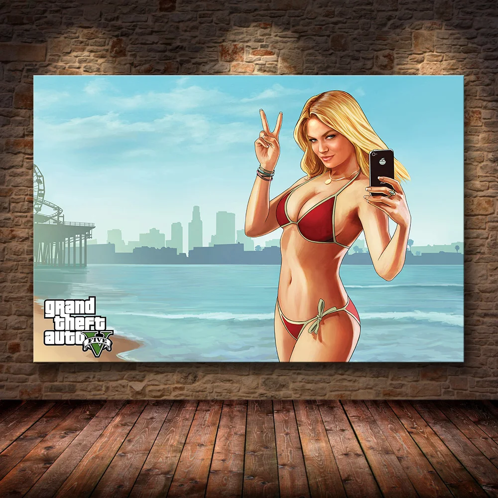 Постер Grand Theft Auto V Game GTA 5 Художественная Картина на холсте настенные картины для
