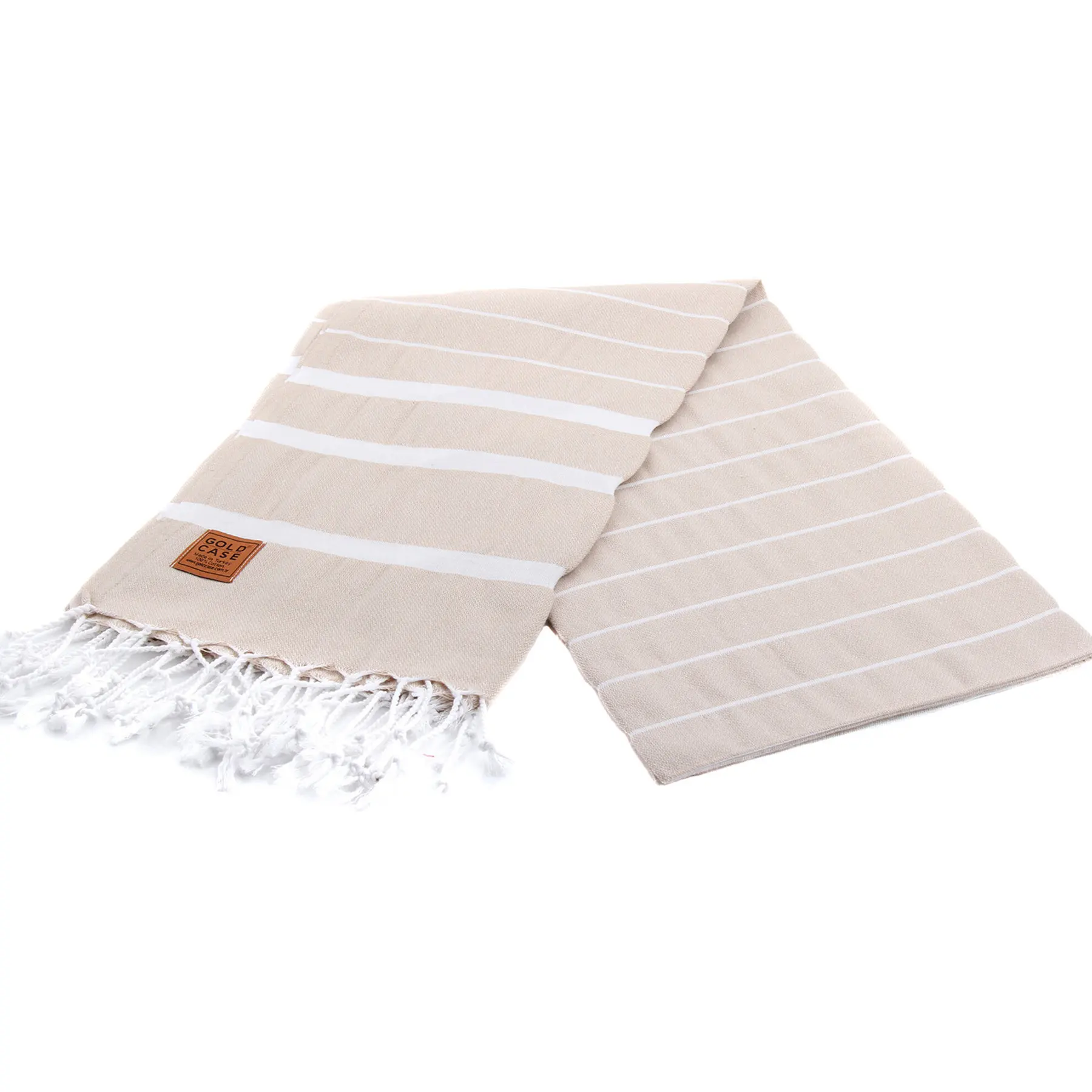 

Gold Case Basic Group 100% Cotton Multi-Purpose Peshtemal Towel for Bath Hammam Beach 100 x 180 cm - Lara Beige