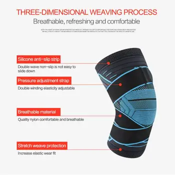 

1pcs Adjustable Compression Knee Sleeve Silicone Non-slip Comfortable Knee Suppport Sport Professional Knee Guard Safety