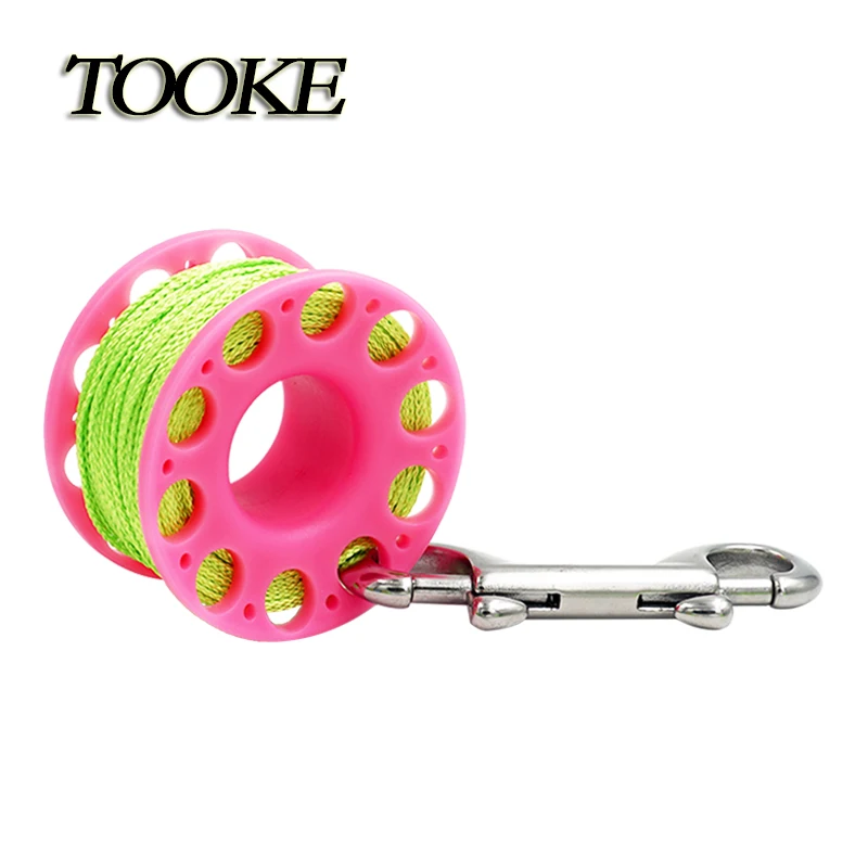 Scuba diving spool Scuba diving accessories Finger Reel 30m with Bolt Snap Hook SMB Safe Equipment BCD Accessories Cave Wreck Guide Line Reel