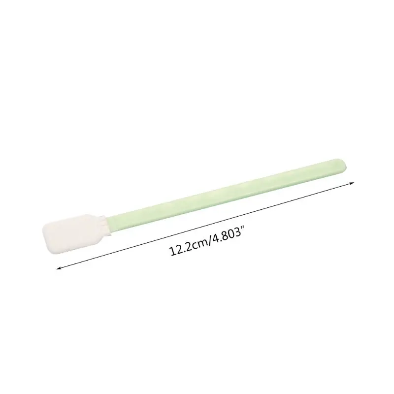 Double Layer Polyester Rectangular Head Cleaning Swabs 100Pcs/Set Plastic Handle Dust-Free Industrial Paddle Sticks