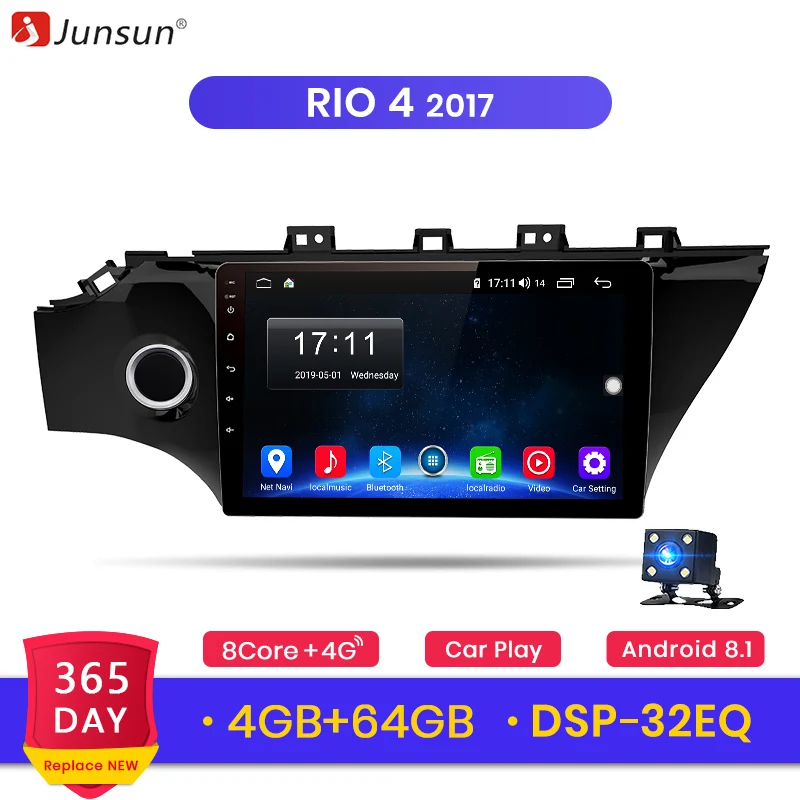 Junsun V1 2G + 32G Android 9 0 для KIA RIO 4 2017 автомобильный Радио Мультимедиа Видео плеер