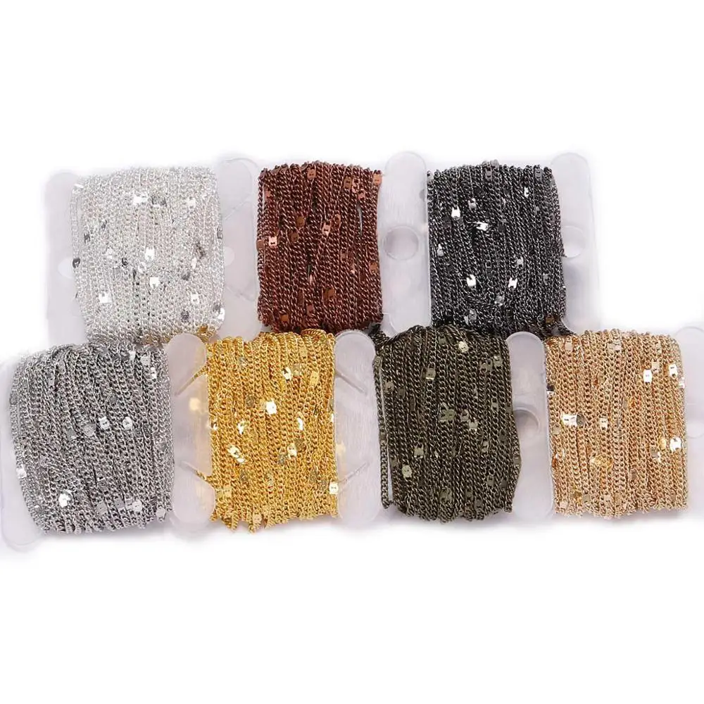 

5M Gold Color Plated Necklace Chains For Jewelry Making Findings DIY Chain Handmade Materials Wholesale Accessories Supplies