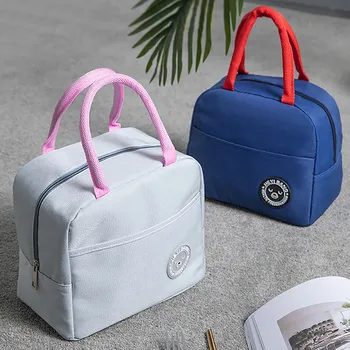 

Portable Insulated Canvas Lunch Bag Thermal Food Picnic Lunch Bags For Women Kids Men Cooler Lunch Box Bag Tote