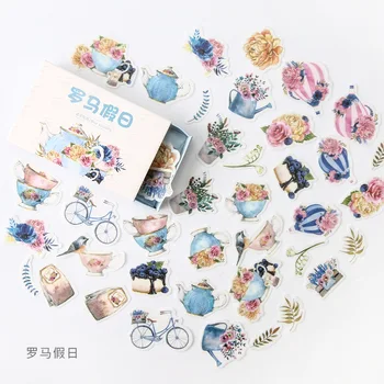 

40 pcs /Box Roma Holiday Travel Notes Bullet Decorative Adhesive Stickers Hand Account Decoration