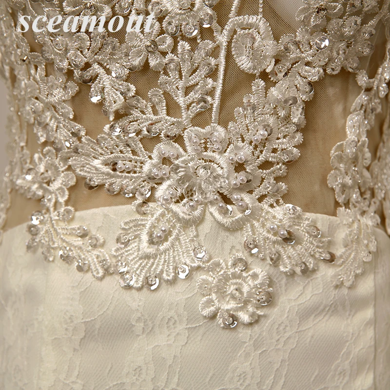 Robe De Mariage длинное свадебное платье с аппликацией в виде русалки, кружевное свадебное платье с бусинами, три четверти, vestido de noiva, для невесты
