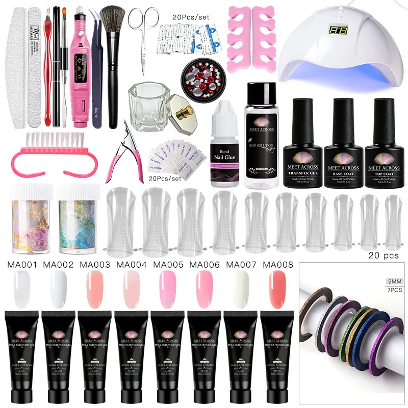 Набор полигелей для наращивания ногтей с наконечниками для ногтей двойная форма гель для наращивания ногтей для маникюра