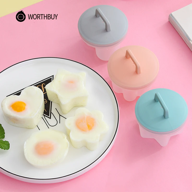 Egg-Poacher-Set Egg-Mold-Form Lid-Brush Pancake-Maker Kitchen Plastic Cute WORTHBUY