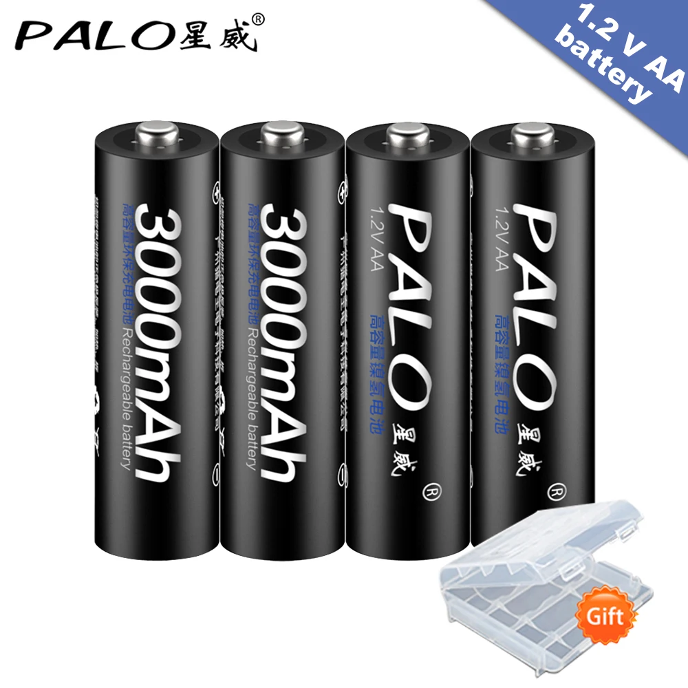 4 шт. AA аккумуляторные батареи 1 2 V 3000mAh Ni-MH предварительно Заряженная