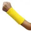 Yellow Новые хлопчатобумажные браслеты повязки на запястье Sweatbands Sweatband для спорта тенниса спорта на открытом воздухе мягкие и удобные абсорбирующие - Цвет: Yellow