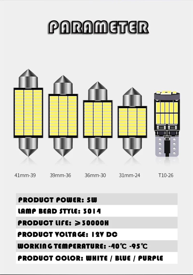 12 шт. гирлянда 31 мм 36 мм 39 мм 41 мм BA9S T10 C5W C10W для автомобильных ламп для внутреннего чтения лампа номерного знака ошибка