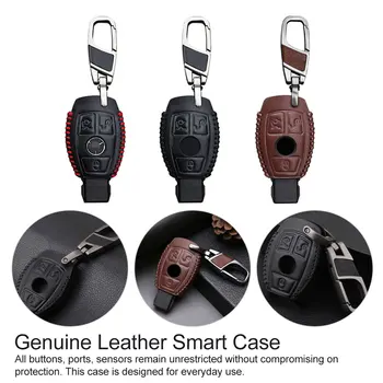 

Genuine Leather Smart Case Cover Car Key Bag Key Holder For Mercedes Benz GLK300 GLA260 B C S AMG Maybach Wear-Resistant