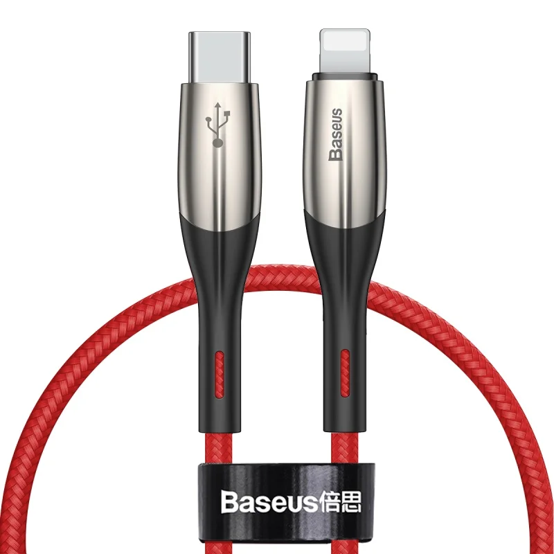 Baseus 18 Вт usb type-C кабель для Lightning провода для iPhone 11 Pro X Xs Max XR PD 3,0 кабель передачи данных для быстрой зарядки usb type-C шнур - Название цвета: Red 0.5M