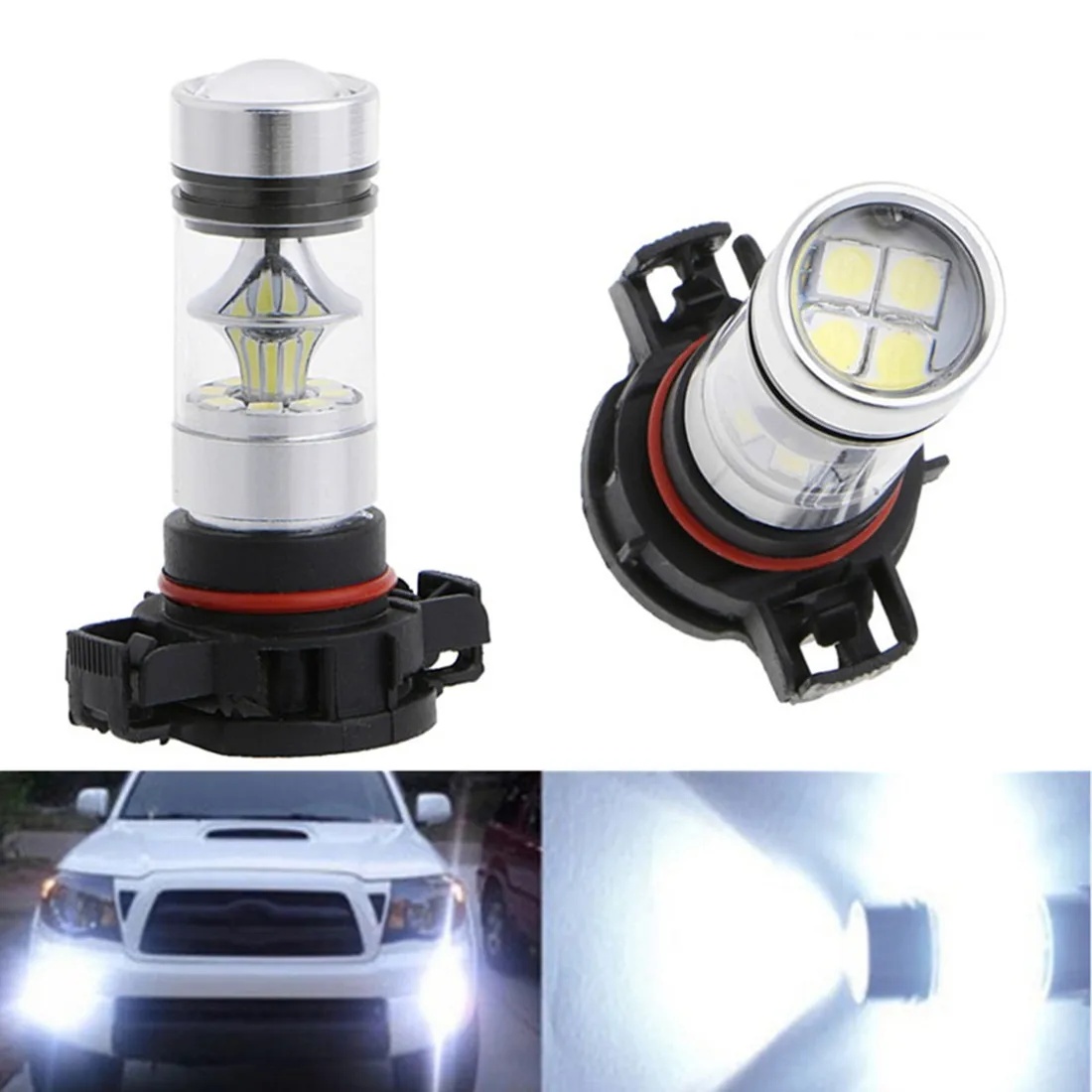 2PCS LEDSuper Bright PSX24W H16 5202 H7 H11 H4 Car Front Driving Lights Foglamps Bulb Auto Front Fog Lamp Car Lamp 6500K 4300K