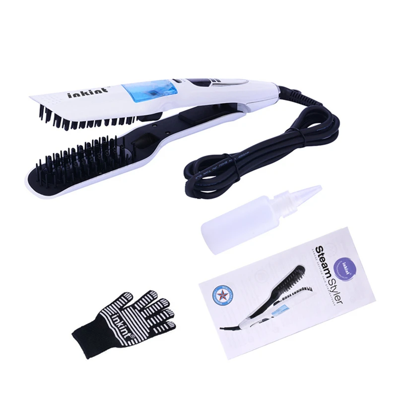 

Professional Steam Hair Straightener Ceramic Vapor Flat Iron Steampod Straightening Comb Brush LCD Display Hair Iron Tool