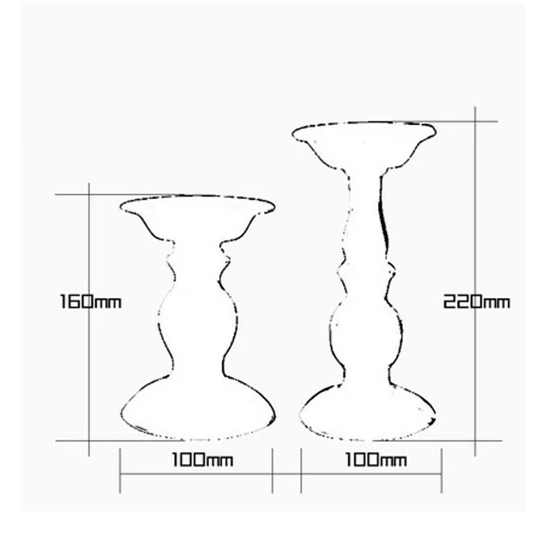 10pcs/Lot Table Candle Holder Plating Metal Candlestick Geometric Romantic Candle Holders for Wedding Dinner Decoration ZZT045