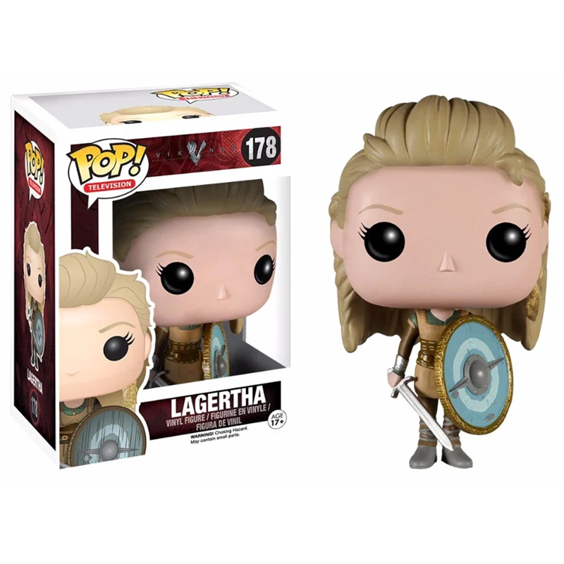 FUNKO POP New Vikings vitkingar Lagertha 178#& Ragnar Lothbrok 177# фигурки модель куклы игрушки на день рождения рождественские подарки - Цвет: with box 178