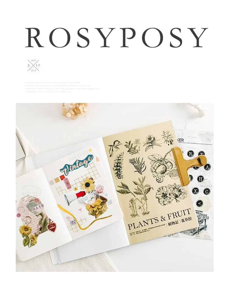 ROSYPOSY Scrapbooking Stickers Junk Journal Background Diary Decoration DIY Big Sticker Dot Flower Design Hobby Craft Supplies