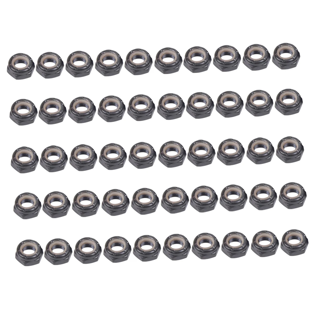 50 Pieces Skateboard Longboard Trucks Wheels Replacement Axle Nuts Hardware for Outdoor Sports Skiing Skateboarding Snowboarding