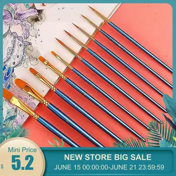 

10 pcs Hook Line Pen Drawing Art Pen Brush Pen for Sketched Lines Paint Oil Painting For Tainted Frame DIY Painting By Numbers