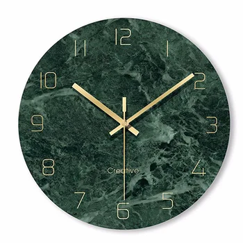 

Modern Europe Creative Wall Clock Simple Decorative Hanging Office Study Wall Clock for Living Room Marble Clock