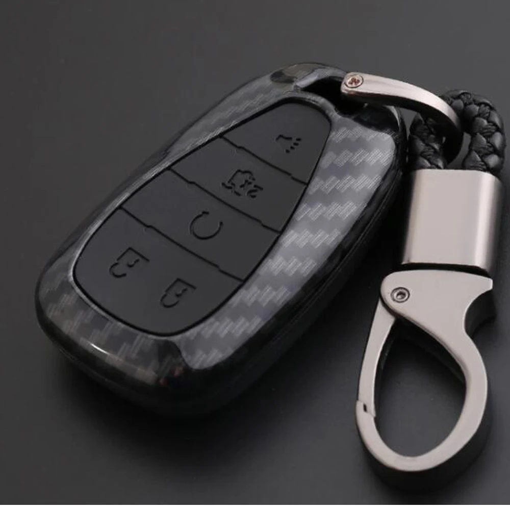 Car Styling ABS Carbon fiber Car Remote Smart Key Case Cover For CHEVROLET MALIBU EQUINOX CRUZE CAMARO