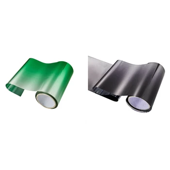 

New Arrival-2 Pcs Car Tinting Film Top Front Windshield Foil Solar Protection Gradient 20X150cm (Black & Green)