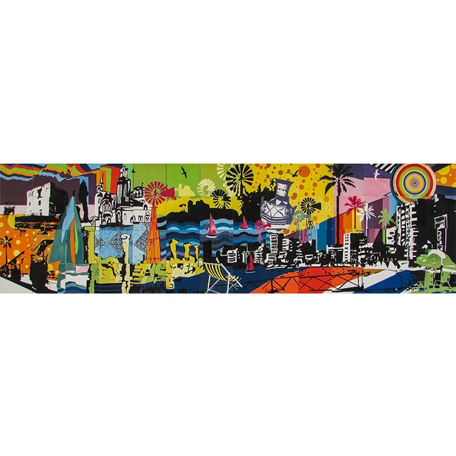 Abstract Cyprus City Landscape Poster Canvas Printing Wall Art Modern Pop Graffiti Art Pictures for Living Room Decor FB800