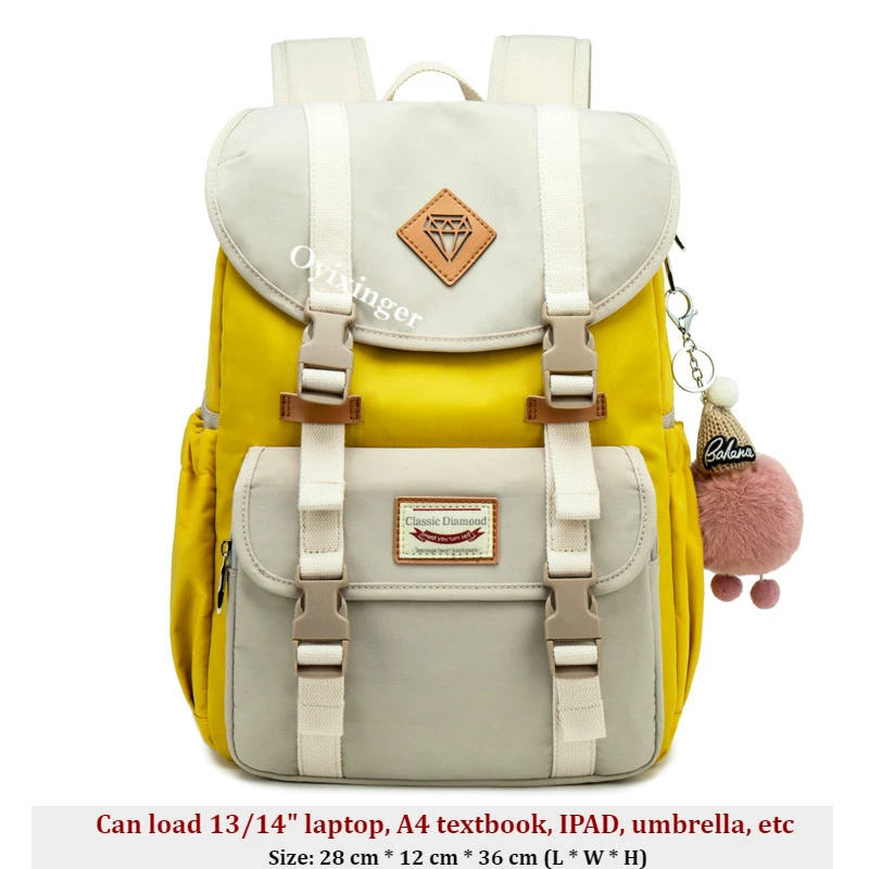 Модный молодежный рюкзак для девочек с отделением для ноутбука для рюкзак для девочки-подростка сумка Для женщин кампус Тетрадь рюкзаки для ноутбука для Macbook Air 13 - Цвет: Yellow