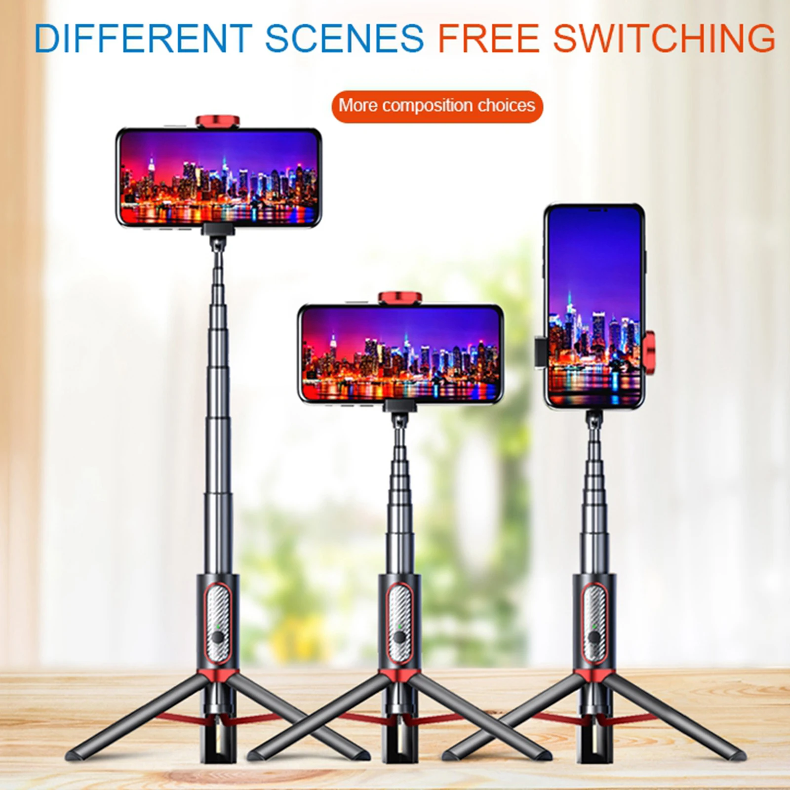 Extendable Wireless Selfie Stick Tripod 3 In 1 Phone Desktop Desk Holder Mount Wireless Remote Shutter Extendable Selfie Tripod